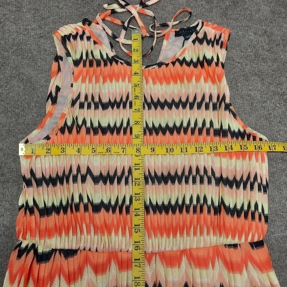 Sanctuary Women's Crochet Mini Dress Orange Yellow Large New with Tags - Picture 10 of 11